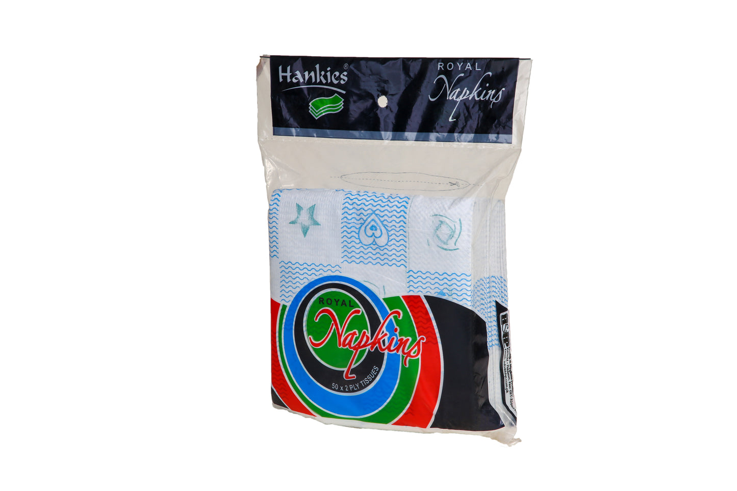 Hankies Royal Napkin Tissue - 50 Printed 2-Ply Sheets for Elegant Dining