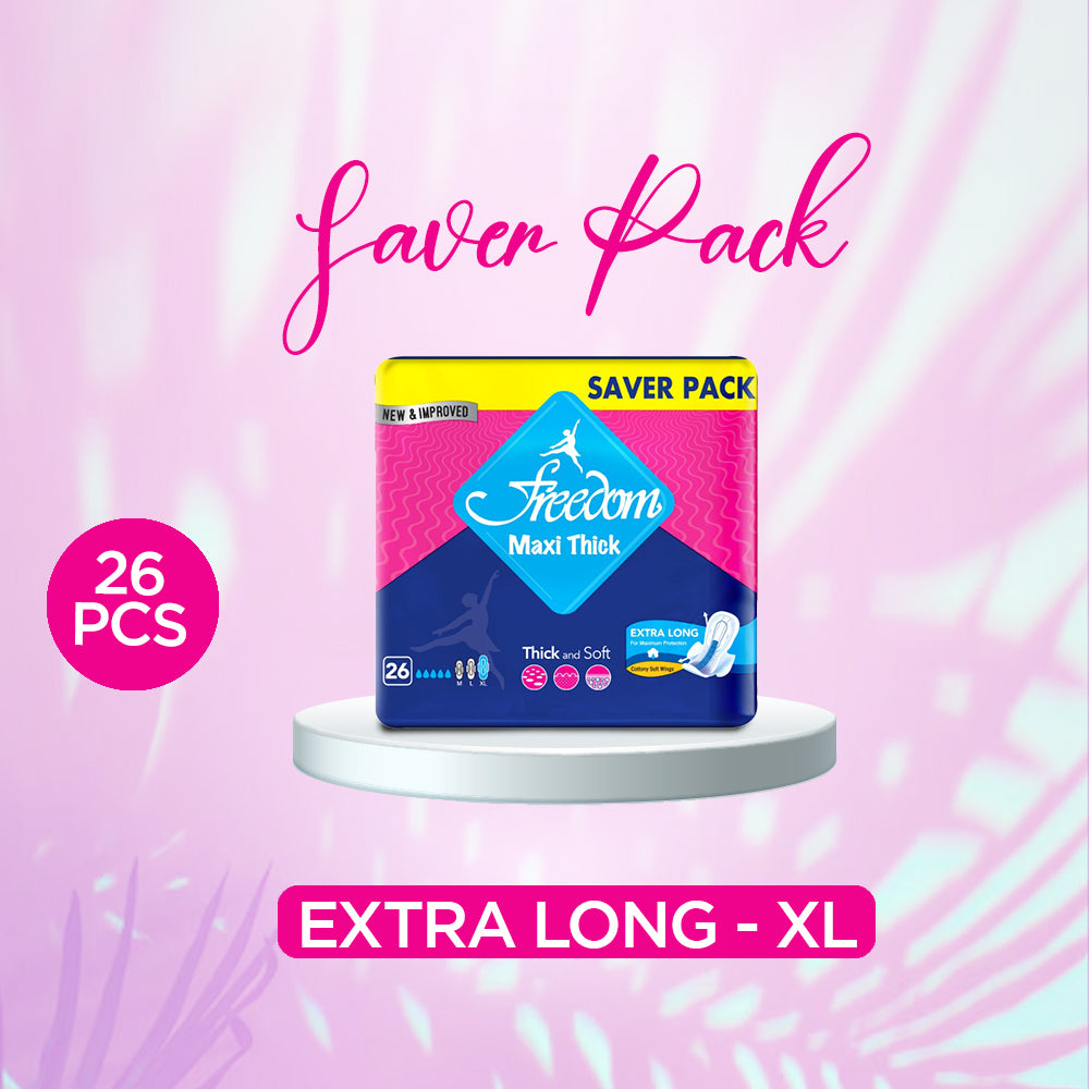 Freedom Maxi Thick XL Saver Pack 26 Pcs Extra Long Sanitary Napkins in Pakistan