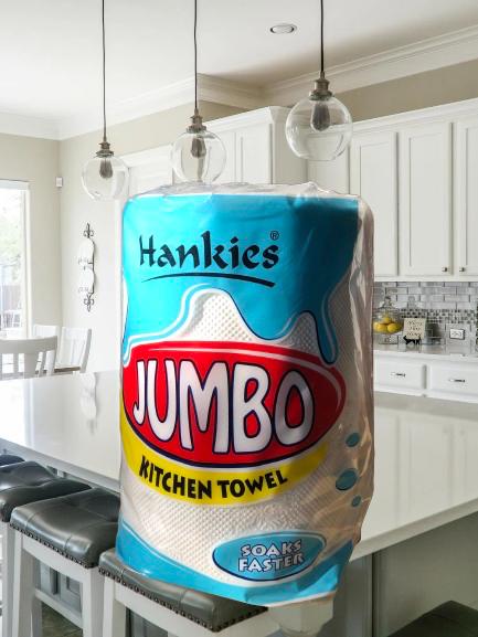 Hankies JUMBO Kitchen Towel White - Ultra-Absorbent, Fast-Soaking Paper Towels