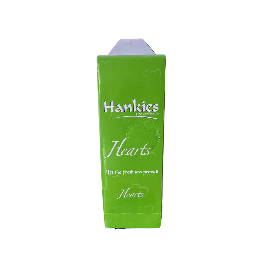 Hankies Hearts Dispenser Tissue - 24 Pouch Pack of Soft & Convenient Tissues