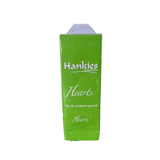 Hankies Hearts Dispenser Tissue - 24 Pouch Pack of Soft & Convenient Tissues