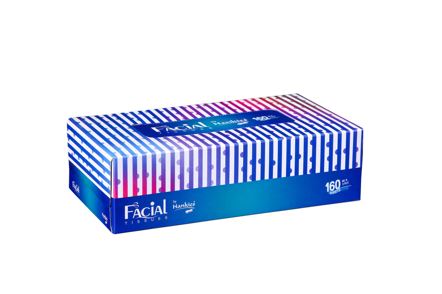 Hankies Facial Tissues - Ultra-Soft 80x2-Ply Box (160 Sheets)