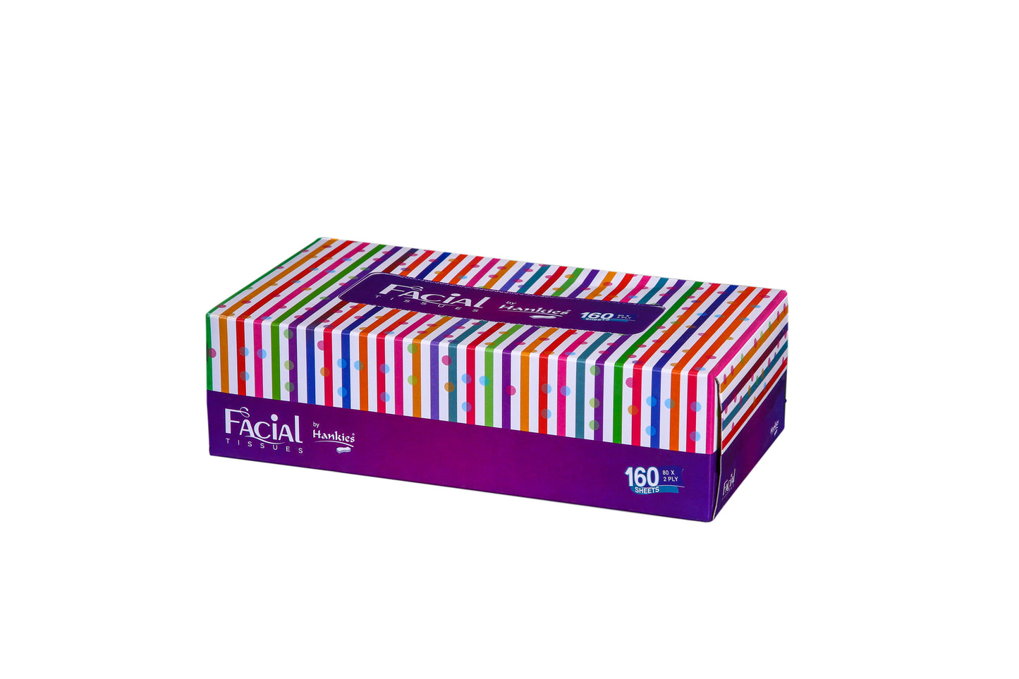 Hankies Facial Tissues - Ultra-Soft 80x2-Ply Box (160 Sheets)