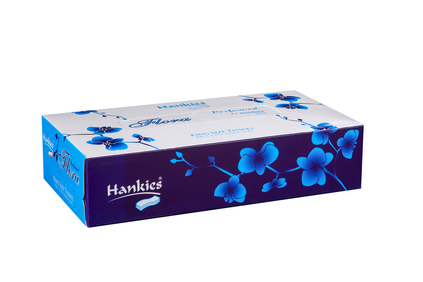 Hankies Flora Perfumed Tissues - Supersoft King Size 2-Ply (100 Sheets)