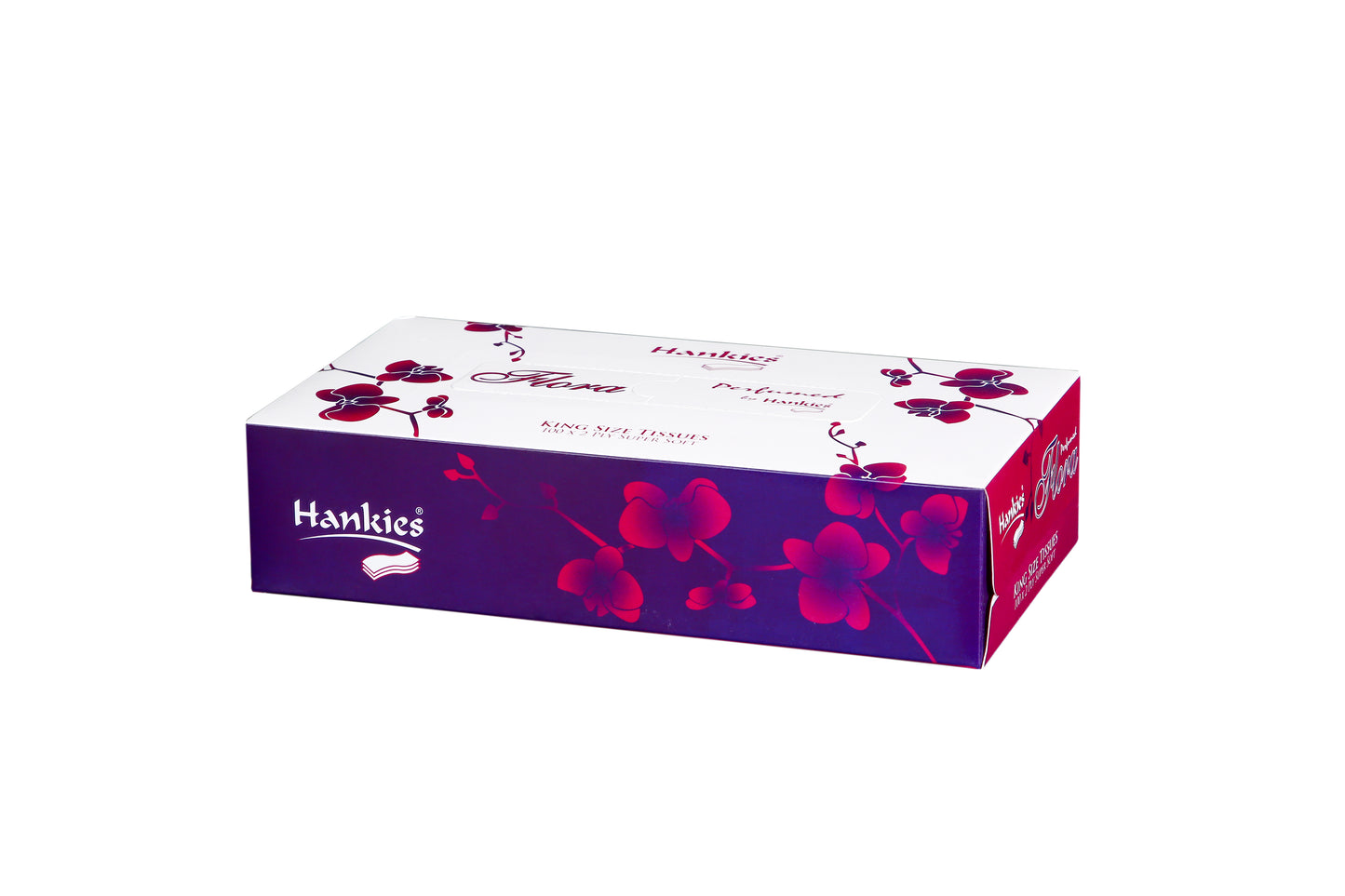 Hankies Flora Perfumed Tissues - Supersoft King Size 2-Ply (100 Sheets)