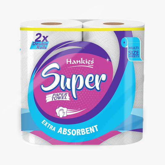 Hankies Super Paper Towel Twin Pack - Extra Strength & Absorbency