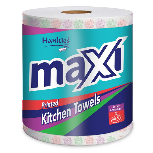 Hankies MAXI Printed Kitchen Roll - Stylish, Super Absorbent Paper Towels