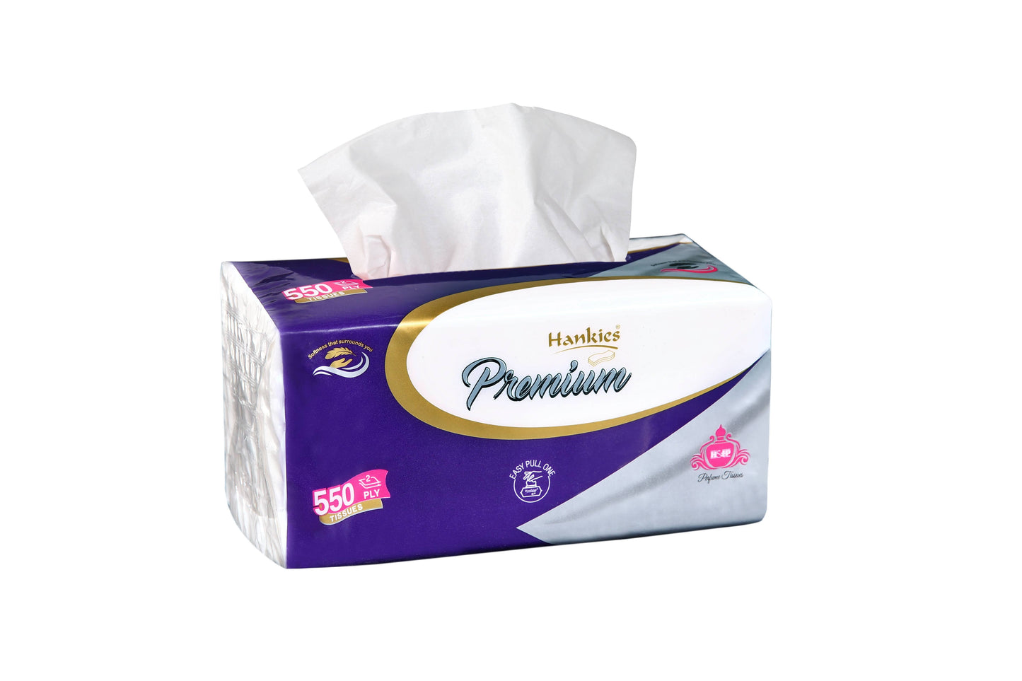 Hankies Premium Facial Perfumed Tissue - Luxuriously Soft, 550 Tissues