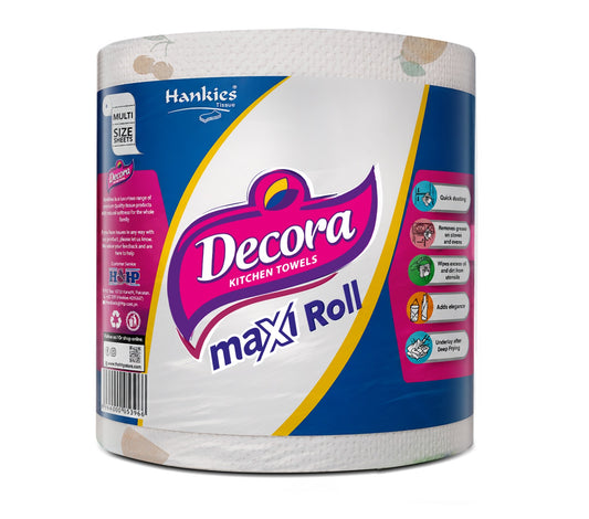 Hankies Decora Maxi Kitchen Roll – 2 Ply | Stylish, Super Absorbent & Durable Kitchen Paper Towel