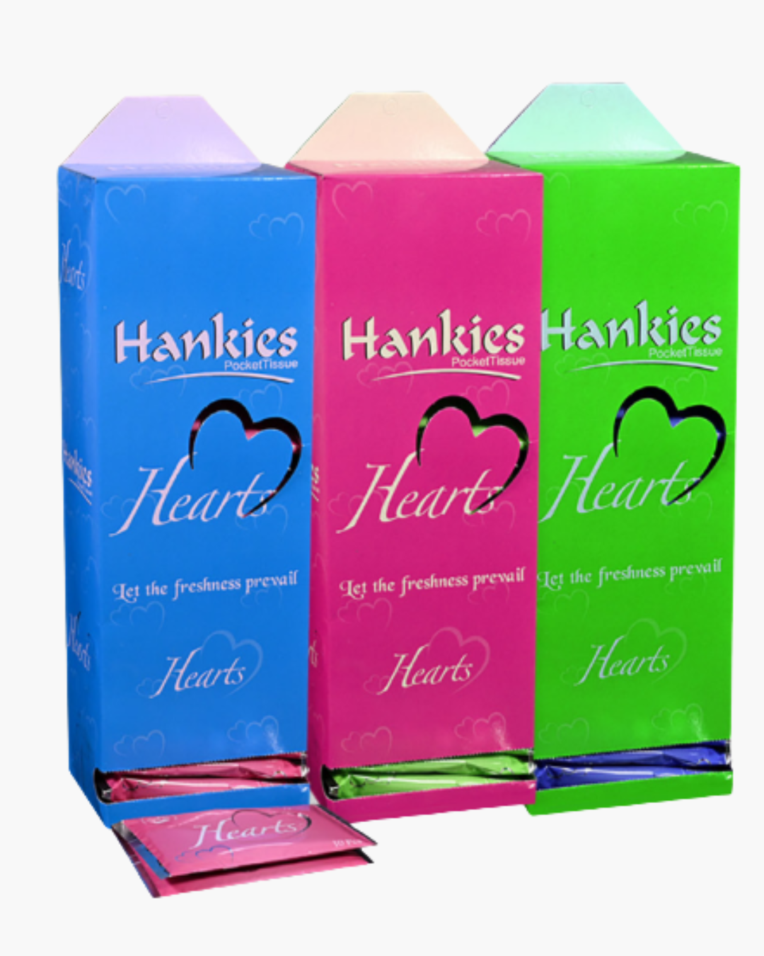 Hankies Hearts Dispenser Pocket Pack – 24 Pouches, 2-Ply | On-the-Go Facial Tissue Pakistan
