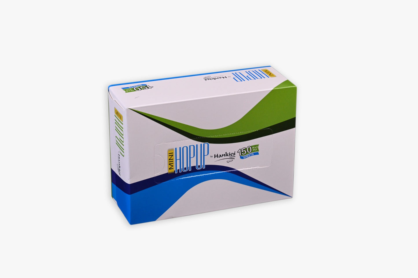 Hankies Mini Hop Up Tissue – 150 Sheets, 2 Ply | Soft, Compact & Convenient Everyday Tissue