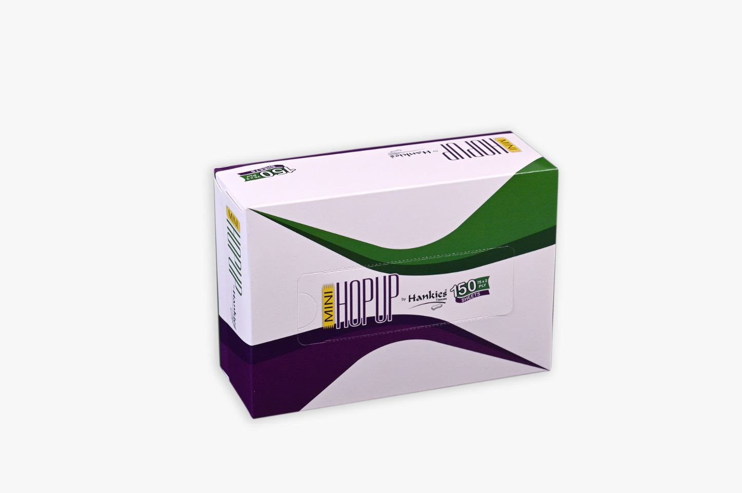 Hankies Mini Hop Up Tissue – 150 Sheets, 2 Ply | Soft, Compact & Convenient Everyday Tissue