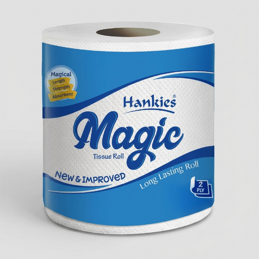 Hankies Magic BIG Toilet Roll – Single Roll, 2-Ply