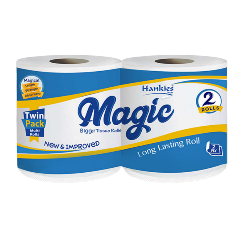 Hankies Magic Toilet Roll Twin Pack – 2 Rolls, 2-Ply | Soft Toilet Paper Pakistan