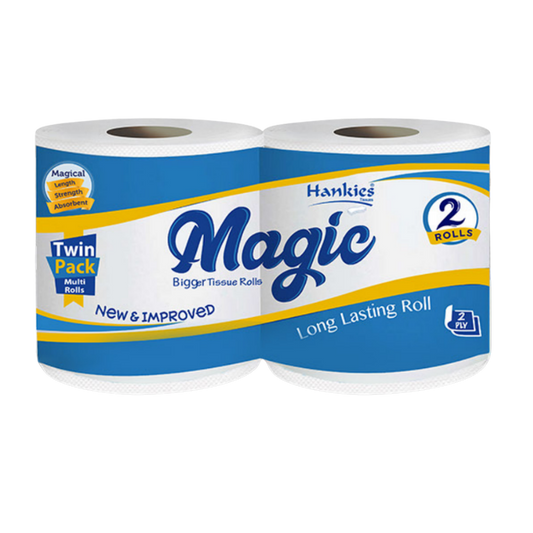 Hankies Magic Toilet Roll Twin Pack – 2 Rolls, 2-Ply | Soft Toilet Paper Pakistan
