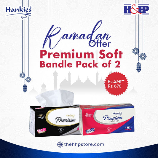 Hankies Premium Soft + Perfumed Extra Tissues Pack of 2