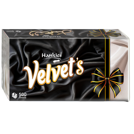 Hankies Velvet's Soft Pack Tissues – 500 Sheets, 3-Ply | Luxury Facial Soft Pack Pakistan